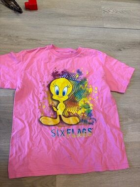 Six Flags Tweety Bird Short Sleeve Tee in Pink